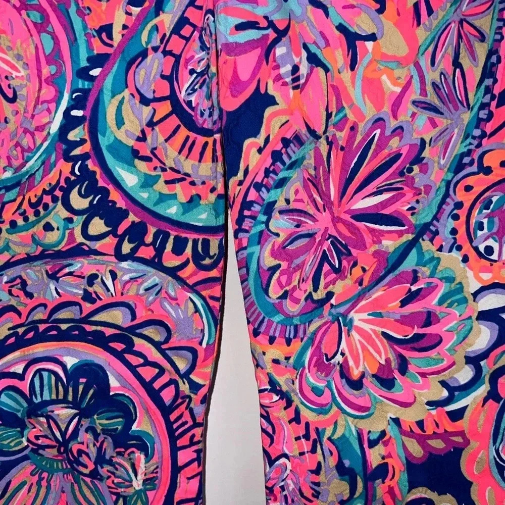 Lilly Pulitzer - Blue & Pink Textured Paisley Print - Picture 5 of 12